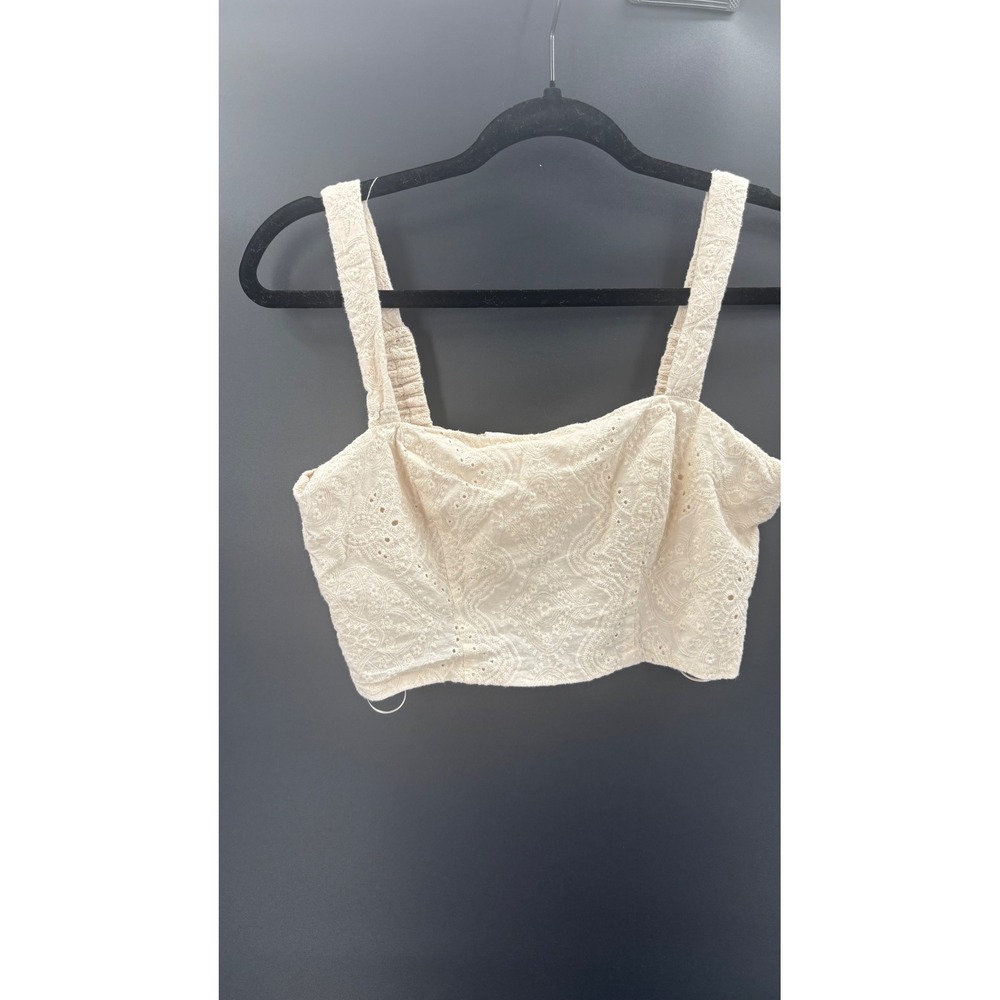 Pants Store Cream Eyelet Corset Crop Top Women‎ S Floral Boho Summer festival